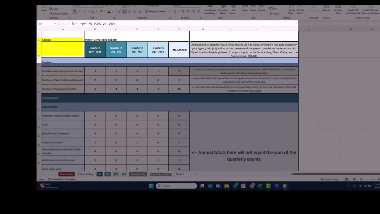 Annual Report Tab Tutorial 