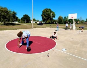 Worked with Union City Parks and Recreation and other community members to spruce up the basketball courts at a park. 